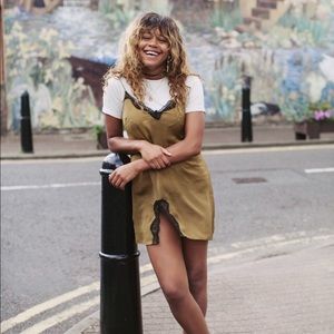 Out from under olive slip dress